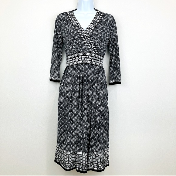 Max Studio Geo Print 3/4 Sleeve Dress - Picture 2 of 11